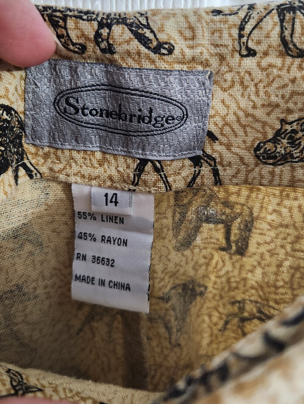 Tribal linen blend wrap maxi skirt size 14 African indie wildlife Animals safari - Picture 6 of 10